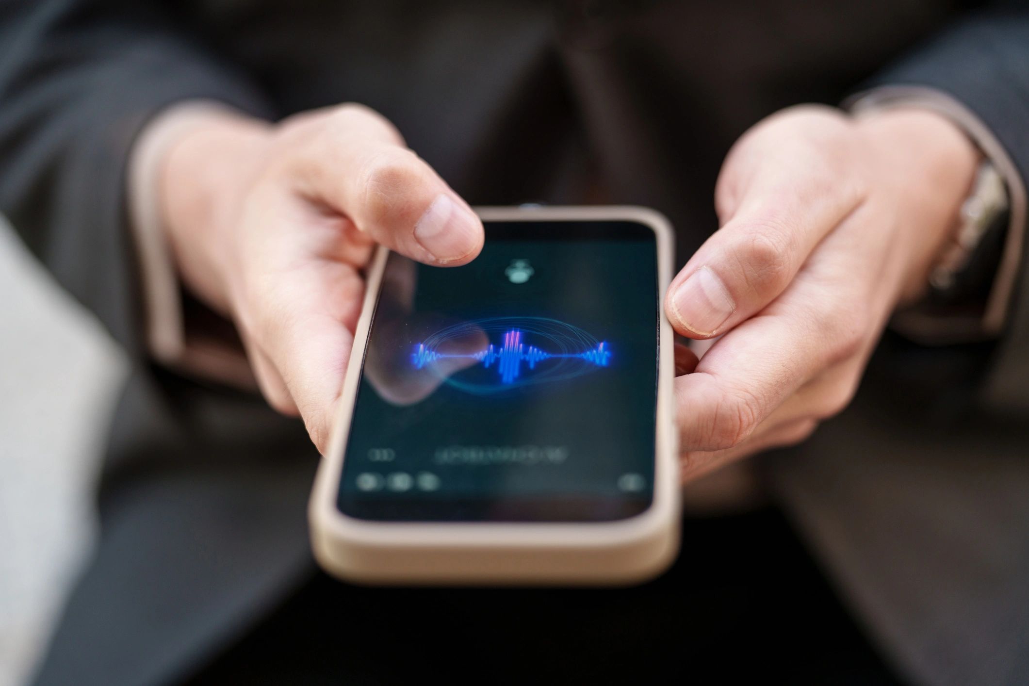 Close-up of a smartphone displaying a mobile app interface