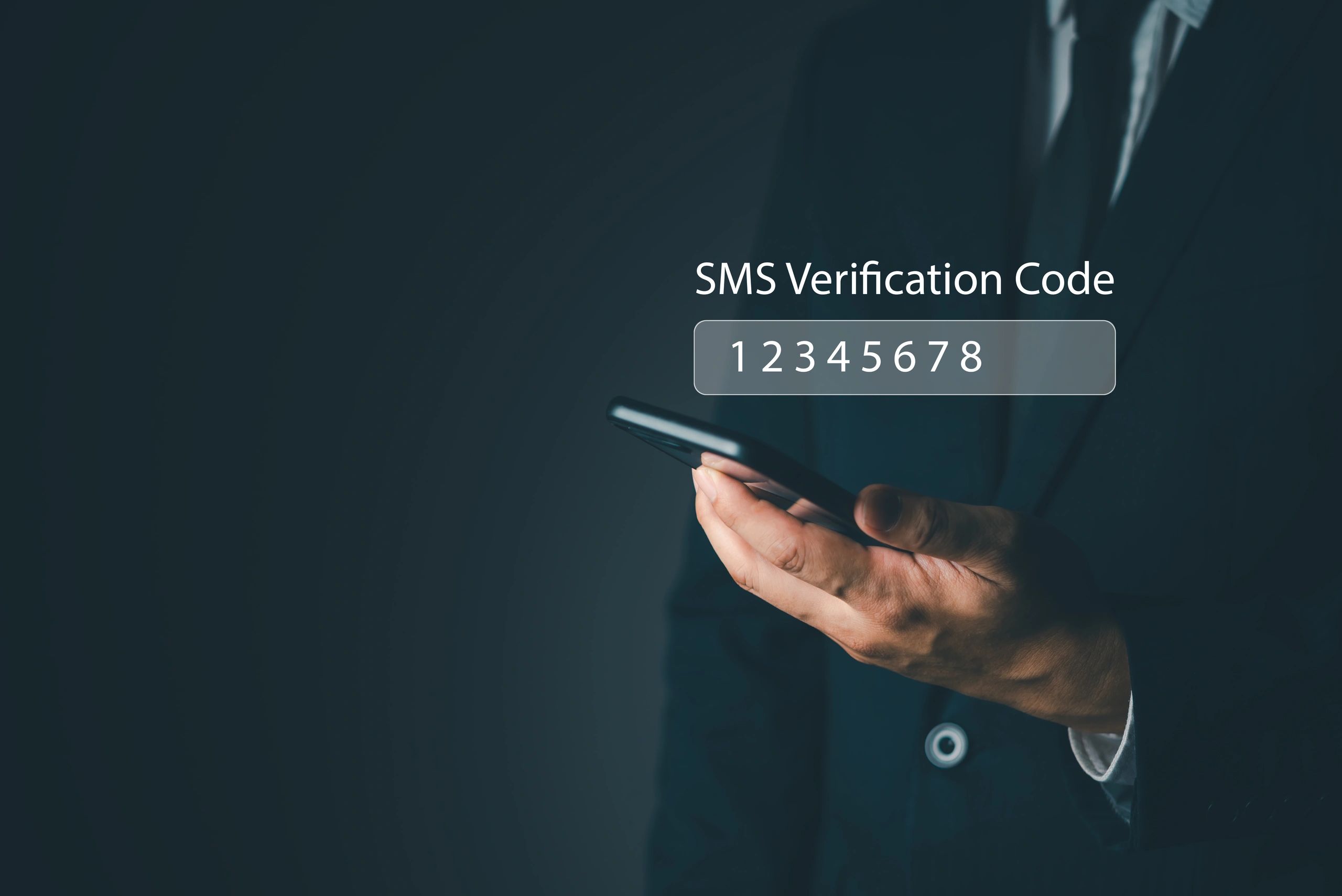 Smartphone showing a secure verification code interface